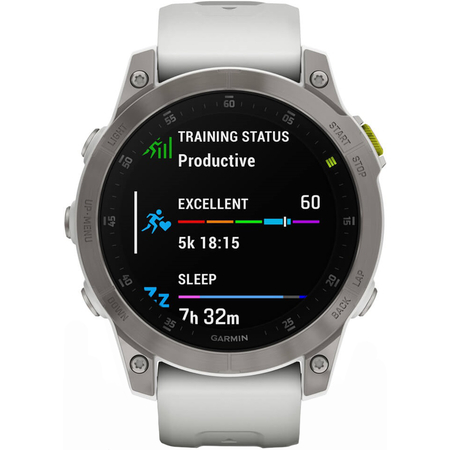Garmin Epix Gen 2 Sapphire Edition White Titanium with Carrera White Band, Экран: 47, Цвет: White / Белый, изображение 2