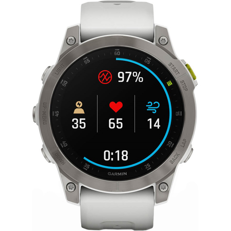 Garmin Epix Gen 2 Sapphire Edition White Titanium with Carrera White Band, Экран: 47, Цвет: White / Белый, изображение 4