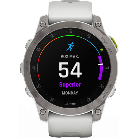 Garmin Epix Gen 2 Sapphire Edition White Titanium with Carrera White Band, Экран: 47, Цвет: White / Белый, изображение 5