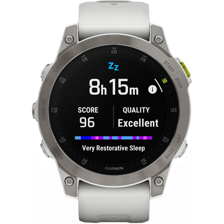 Garmin Epix Gen 2 Sapphire Edition White Titanium with Carrera White Band, Экран: 47, Цвет: White / Белый, изображение 6