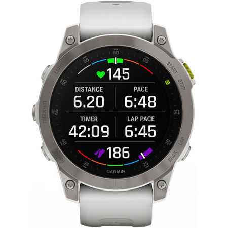 Garmin Epix Gen 2 Sapphire Edition White Titanium with Carrera White Band, Экран: 47, Цвет: White / Белый, изображение 7
