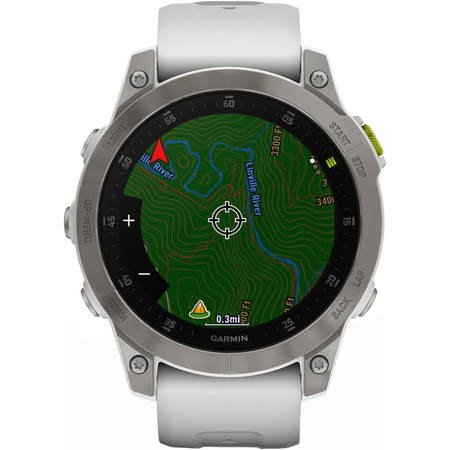 Garmin Epix Gen 2 Sapphire Edition White Titanium with Carrera White Band, Экран: 47, Цвет: White / Белый, изображение 8