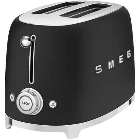 Тостер SMEG TSF01BLMEU  на 2 ломтика матовый черный, Цвет: Black matte / Черный матовый