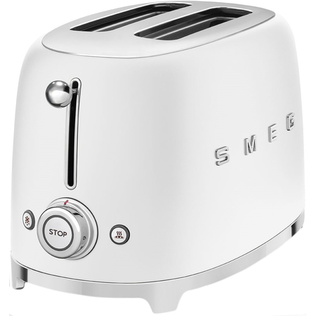 Тостер SMEG TSF01WHMEU  на 2 ломтика матовый белый, Цвет: White matte / Белый матовый