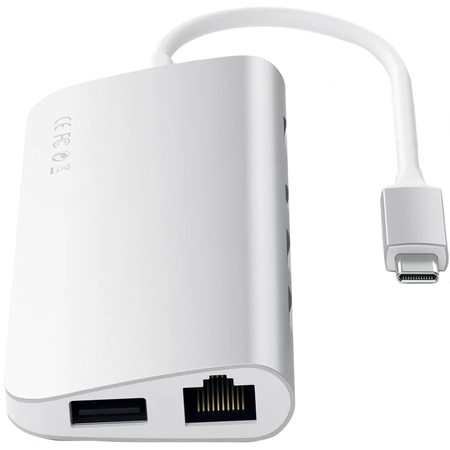 USB-хаб Satechi Aluminum Multimedia Adapter Type-C Silver, Цвет: Silver / Серебристый, изображение 4