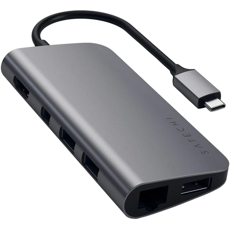 USB-хаб Satechi Aluminum Multimedia Adapter Type-C Space Gray, Цвет: Space Gray / Серый космос, изображение 3