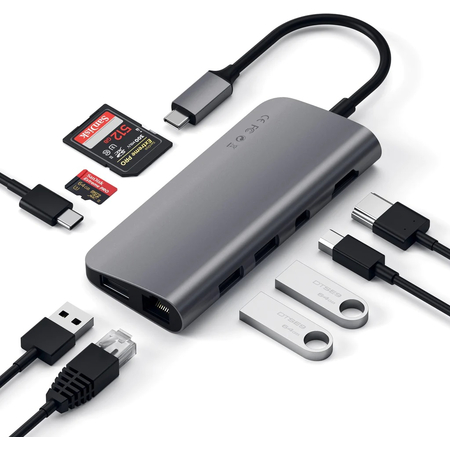 USB-хаб Satechi Aluminum Multimedia Adapter Type-C Space Gray, Цвет: Space Gray / Серый космос, изображение 6