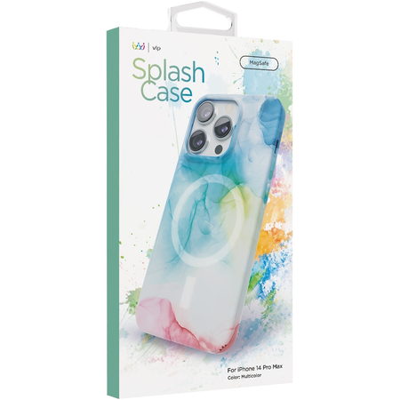 Чехол защитный VLP Splash case с MagSafe для iPhone 14 Pro Max мультицвет, Цвет: Blue / Голубой, изображение 6