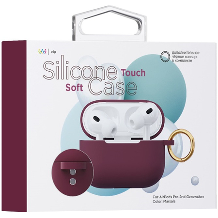 Чехол для Airpods Pro 2 VLP Marsall, Цвет: Marsala / Марсала, изображение 2