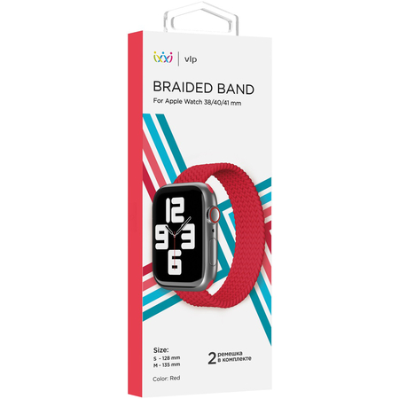 Ремешок для Apple Watch 40mm VLP Нейлон Красный S/M, Цвет: Red / Красный, изображение 3
