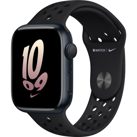 Apple Watch Series 8 Nike, 41мм, корпус из алюминия цвета "тёмная ночь", спортивный ремешок Nike цвета "тёмная ночь"