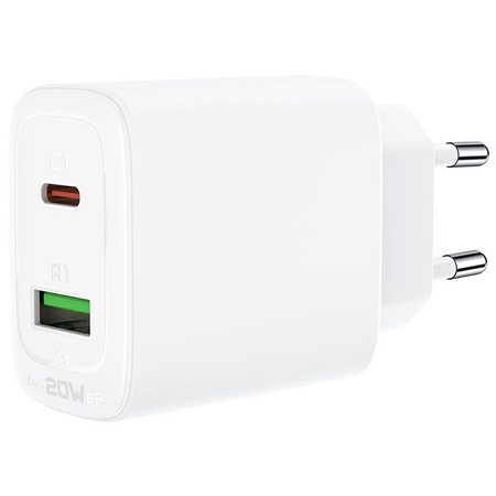 Зарядное устройство двухпортовое ACEFAST A25 PD20W USB-C+USB-A dual port, изображение 2