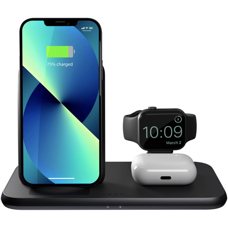 Беспроводное зарядное устройство ZENS Aluminium 4 in 1 Stand Wireless Charger Black, изображение 4