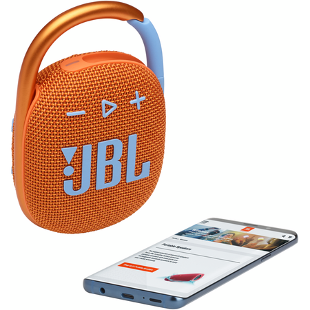 Портативная колонка JBL Clip 4 Orange (JBLCLIP4ORG), Цвет: Orange / Оранжевый, изображение 9