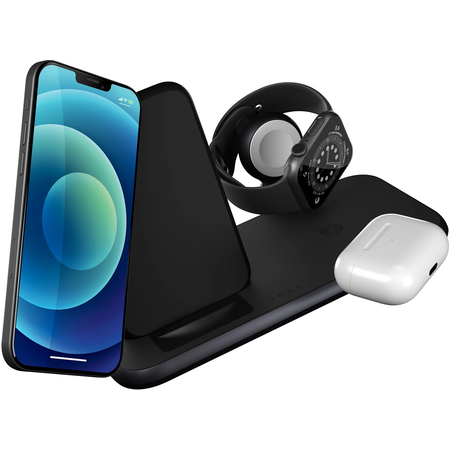 Беспроводное зарядное устройство ZENS Aluminium 4 in 1 Stand Wireless Charger Black, изображение 5
