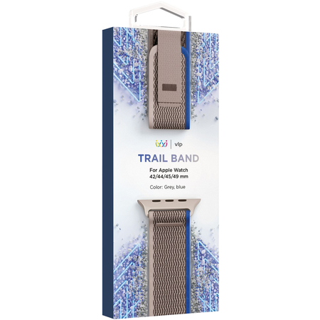 Ремешок нейлоновый VLP Trail Band для Apple Watch 42/44/45/49mm синий-серый, Цвет: Grey / Серый, изображение 3