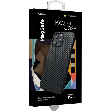Чехол VLP Kevlar Case с MagSafe для iPhone 15 Pro Max Black, Цвет: Black / Черный, изображение 3