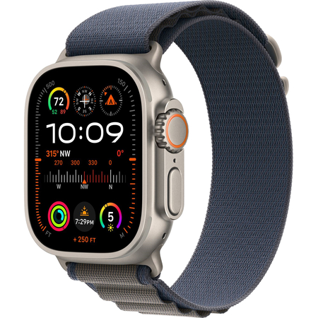 Apple Watch Ultra 2 GPS + Cellular, 49 мм, корпус из титана, ремешок Alpine синего цвета, Экран: 49, Цвет: Blue / Синий темный