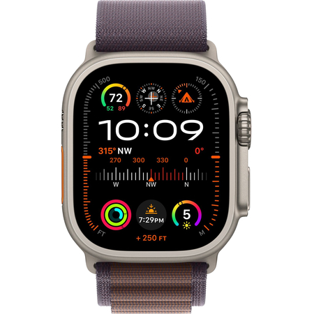 Apple Watch Ultra 2 GPS + Cellular, 49 мм, корпус из титана, ремешок Alpine цвета индиго, Экран: 49, Цвет: Violet / Фиолетовый, изображение 2