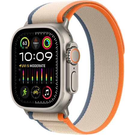 Apple Watch Ultra 2 GPS + Cellular, 49 мм, корпус из титана, ремешок Trail оранжевого/бежевого цвета, Экран: 49, Цвет: Beige / Бежевый