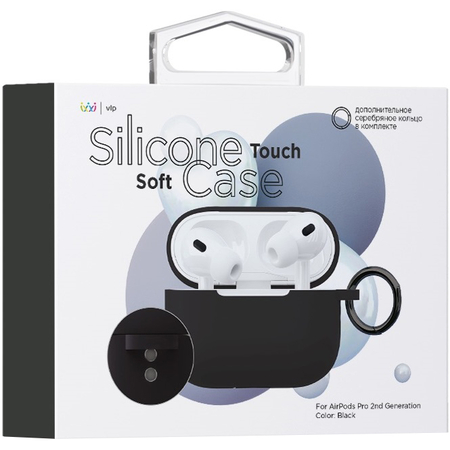 Чехол VLP Soft Touch для AirPods Pro 2 черный, изображение 2