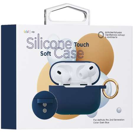Чехол VLP Soft Touch с кольцом для AirPods Pro 2 темно-синий, Цвет: Blue / Синий темный, изображение 2
