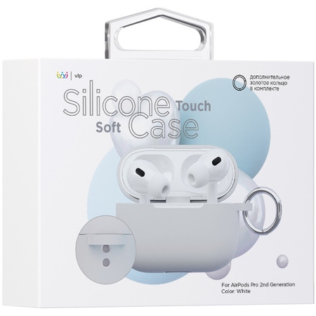 Чехол VLP Soft Touch для AirPods Pro 2 белый, Цвет: White / Белый, изображение 2