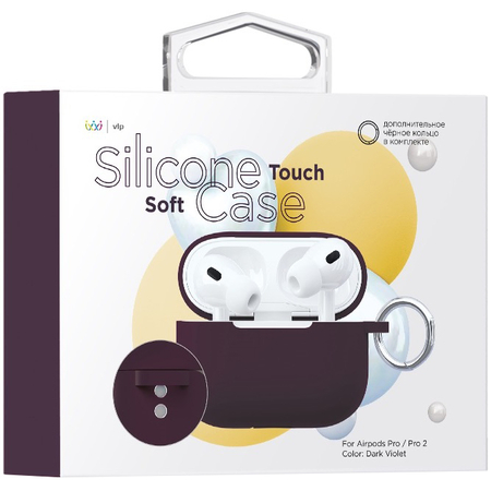 Чехол VLP Soft Touch для AirPods Pro 2 темно-фиолетовый, Цвет: Deep Purple / Темно-фиолетовый, изображение 2