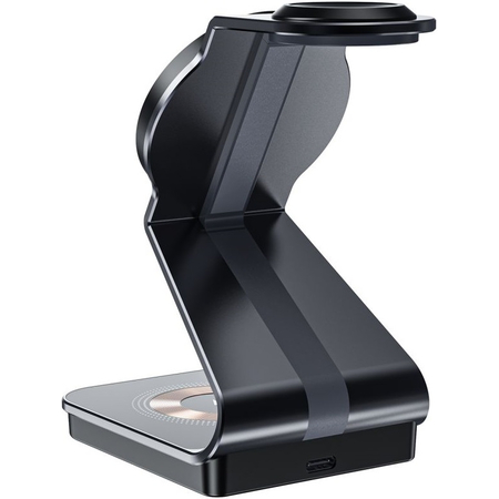 Беспроводное зарядное устройство Tech-Protect QI15W-A29 3IN1 Magnetic Magsafe Wireless Charger Black, изображение 3