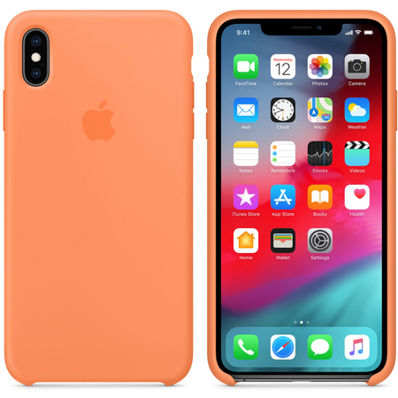 Чехол Apple для iPhone XS Max Silicone Case Papaya (оригинал), изображение 2