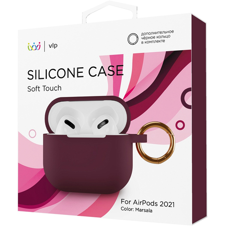 Чехол VLP Soft Touch AirPods 3rd generation марсала, Цвет: Marsala / Марсала, изображение 2