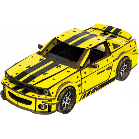 Конструктор деревянный UniModels Stallion GT Желтый, изображение 2