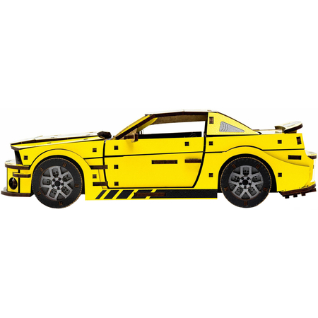 Конструктор деревянный UniModels Stallion GT Желтый, изображение 6