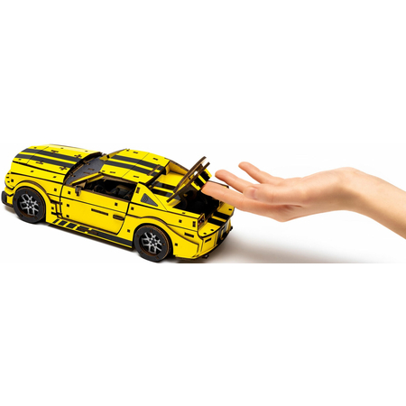 Конструктор деревянный UniModels Stallion GT Желтый, изображение 8