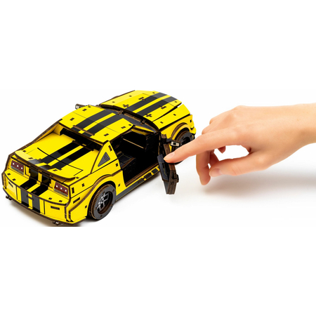 Конструктор деревянный UniModels Stallion GT Желтый, изображение 9