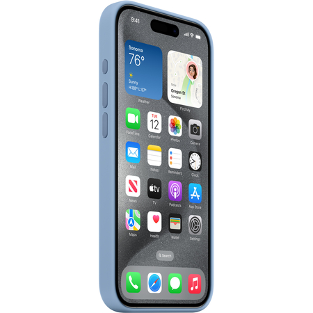 Чехол для iPhone 15 Pro Silicone Case Winter Blue, Цвет: Blue / Голубой, изображение 6