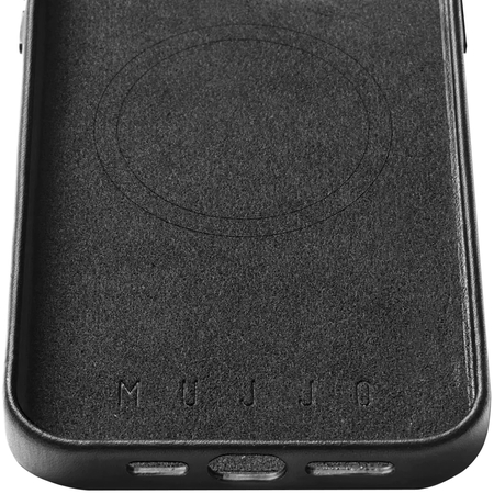 Чехол для iPhone 15 Pro Max Mujjo Full Leather Wallet Case Black, Цвет: Black / Черный, изображение 7