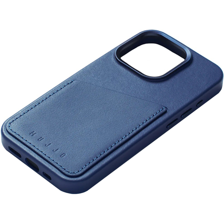 Чехол для iPhone 15 Pro Mujjo Full Leather Wallet Case Monaco Blue, Цвет: Blue / Синий, изображение 7
