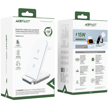 Беспроводное зарядное устройство ACEFAST E15 3в1 White, изображение 6
