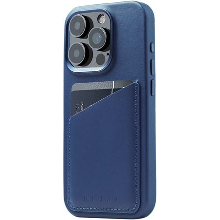 Чехол для iPhone 15 Pro Mujjo Full Leather Wallet Case Monaco Blue, Цвет: Blue / Синий, изображение 3