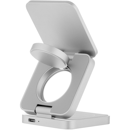 Беспроводное зарядное устройство uBear Balance 3in1 Magnetic wireless charger серебро, Цвет: Silver / Серебристый, изображение 2