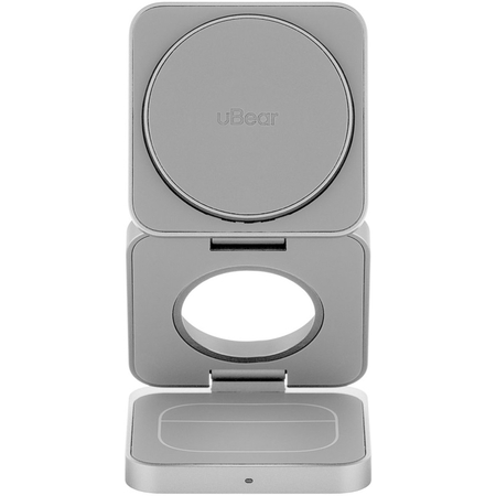 Беспроводное зарядное устройство uBear Balance 3in1 Magnetic wireless charger серебро, Цвет: Silver / Серебристый, изображение 3