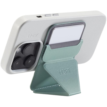 Картхолдер для телефона Moft SNAP-ON Premium с усиленными магнитами + магнитное кольцо экокожа Movas Шалфей, изображение 5