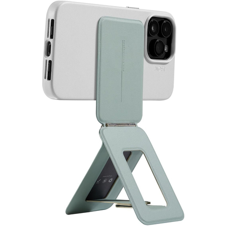 Подставка-трипод Moft Snap Phone Tripod  + магнитное кольцо, экокожа Movas Шалфей, Цвет: Teal / Бирюзовый, изображение 4