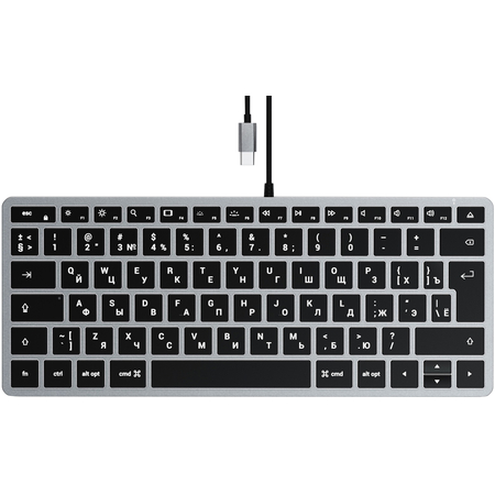Клавиатура Satechi Slim W1 USB-C Wired Keyboard-RU Серый космос