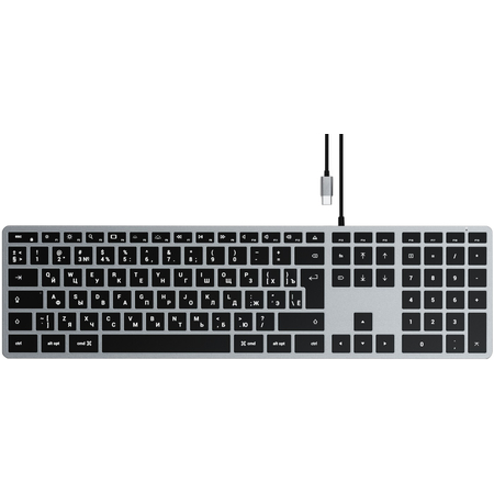 Клавиатура Satechi Slim W3 USB-C Wired Keyboard-RU Серый космос.