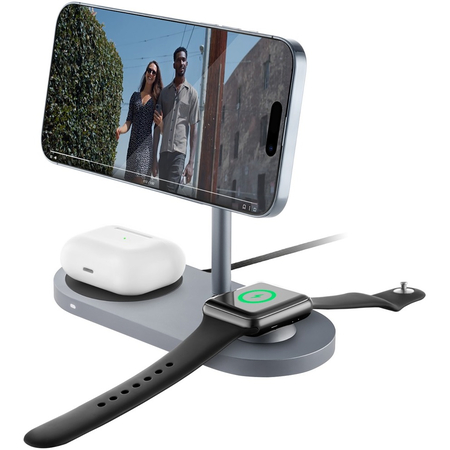 Беспроводное зарядное устройство uBear Stage Pro 3in1 Magnetic wireless charger серый, изображение 5