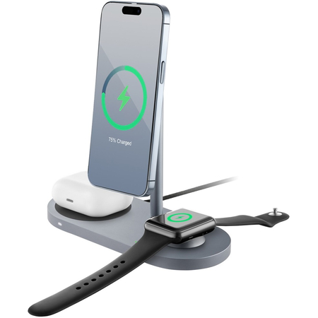 Беспроводное зарядное устройство uBear Stage Pro 3in1 Magnetic wireless charger серый, изображение 6