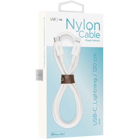 Кабель VLP Nylon USB C - Lightning 1.2m White, Цвет: White / Белый, изображение 2