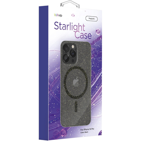 Чехол VLP Crystal case with MagSafe Starlight для iPhone 14 Pro Black, изображение 2